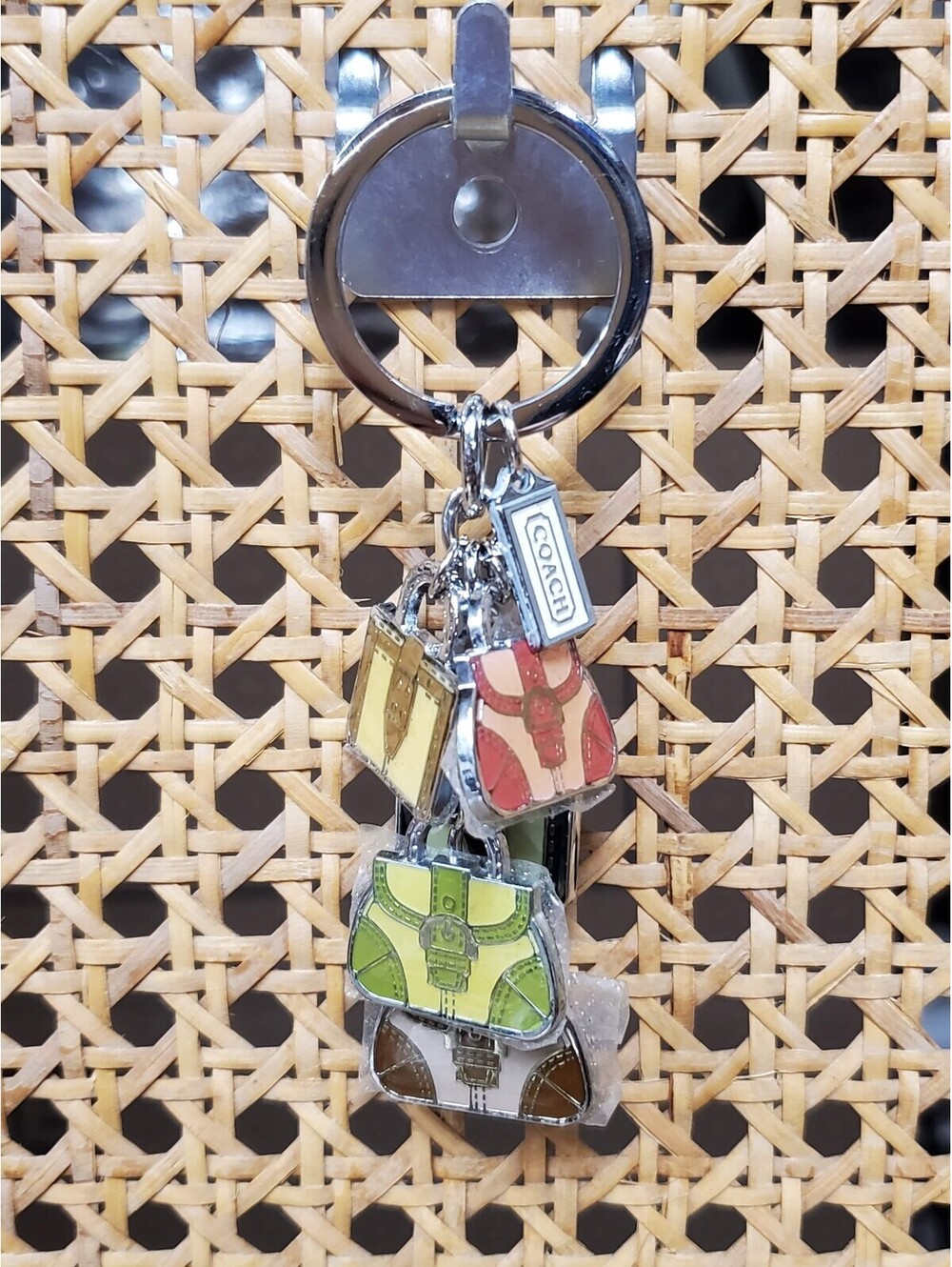 Rare Vintage Coach 5-Purse Enamel Keychain - Deadstock Pristine Condition
